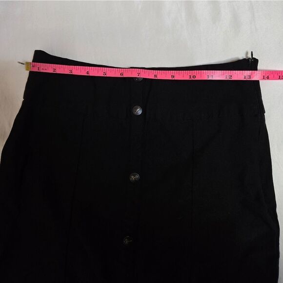 KILLSTAR black Devina goth witchy stretch button front ruffle maxi skirt M - Picture 11 of 12